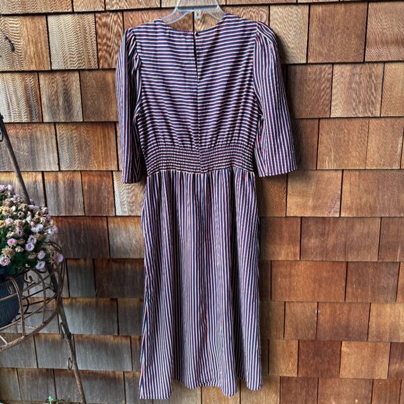 NWOT Hayden LA Three-Quarter Sleeves Silky Striped Midi Dress in Women's Large - Picture 6 of 10